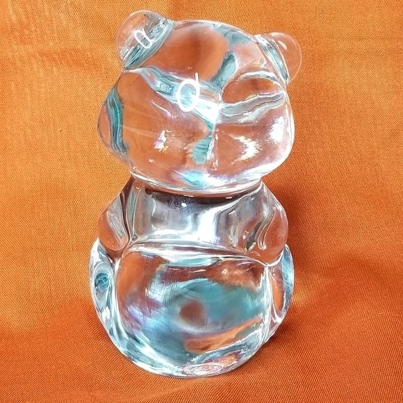 Vintage Collectible Fenton Clear Glass Teddy Bear Figurine Paperweight - Picture 4 of 9